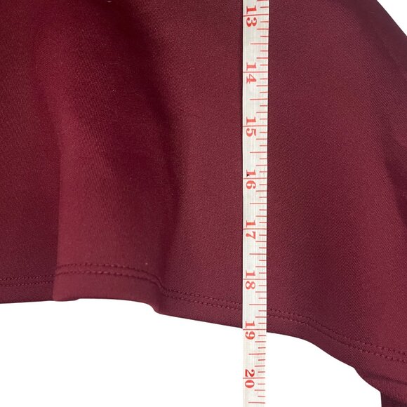 Love J Women's Burgundy Peplum Tank Sz M Asymmetrical Hem Date Night Y2K Chic - Picture 9 of 10